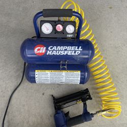 Campbell Hausfield 2 Gallon Air Compressor With Nailer 