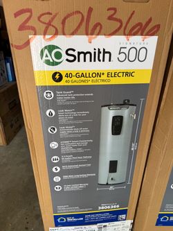 AO Smith Smart Electric Water Heater Signature 500 Series 40 Gallon Tall 5500 Watt Double Element