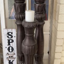 3 Piece Wooden Candle Pillars