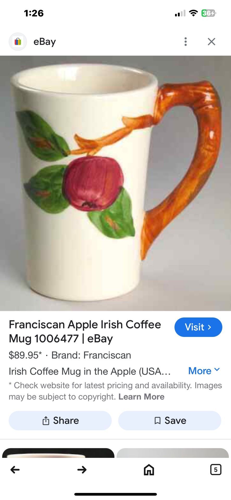 Franciscan Apple Irish Coffee Mug 1006477