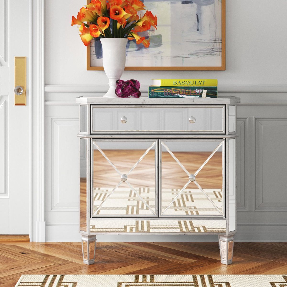 Acantha Unfinished Accent Mirror Cabinet:$150