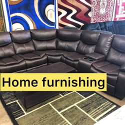 Furniture, living room sectional leather