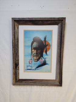 Native American Watercolor by Evangeline L. Rose • Custom Wood Frame
