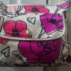 Floral & Hearts Champagne Coach Crossbody Purse