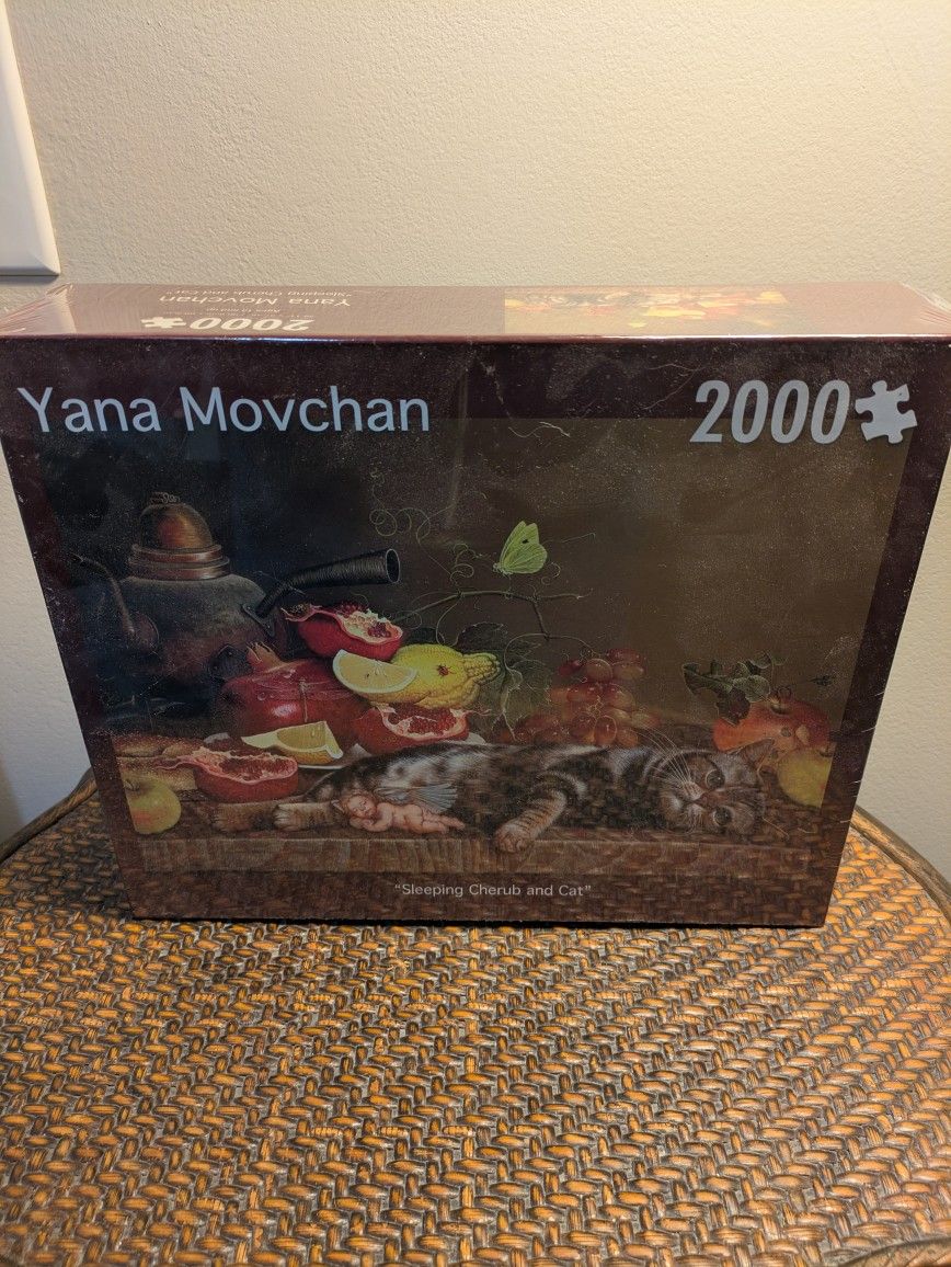 New Sleeping Cherub And Cat 2000 Piece Puzzle