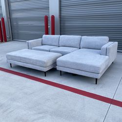 Free Delivery - Light Gray Living Spaces Sectional Sofa Couch
