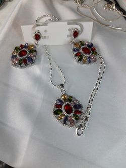 Sterling Silver, Necklace and Earrings Set