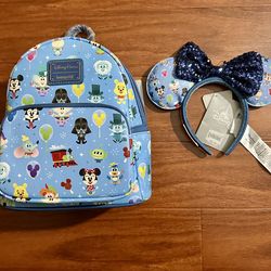 2022 Disney Parks Loungefly Icons Characters Attractions Bag and Ears