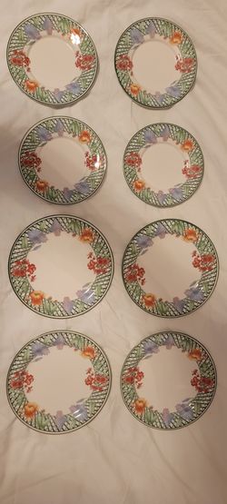 Sango Emerald Garden Korea Plate And Saucer