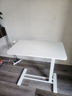White Height-Adjustable Standing Desk