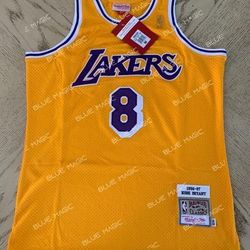 New Youth Sizes NBA Los Angeles LA Lakers Youth Basketball Jersey Kobe Bryant Jersey Yellow/ Purple / XS-XXL