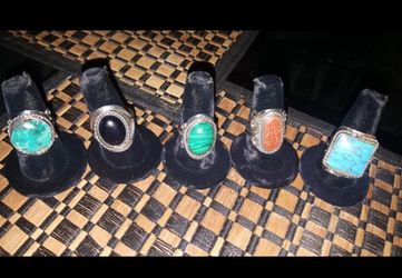 Adjustable Rings with genuine Stones handcrafted in Machu Pichu - Peru Each $12