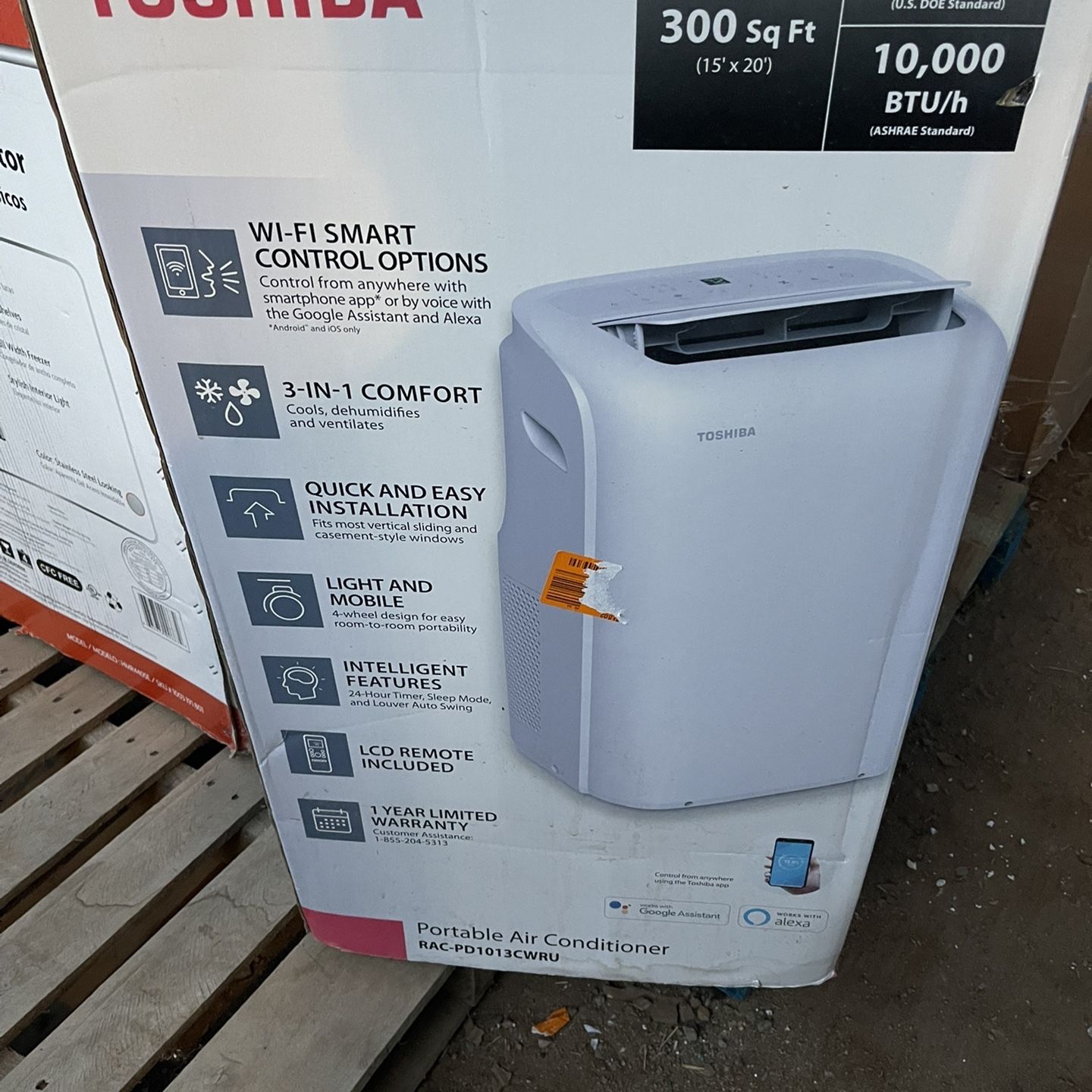 toshiba portable air conditioner 300 sq ft