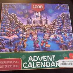 Disney Advent Calendar Premium Puzzle Poster Included RARE VERSION
