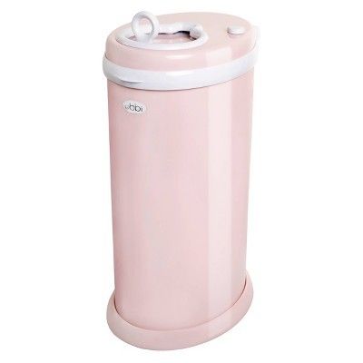 Ubbi Steel Diaper Pail, Odor Locking, No Special Bag Required, Award-Winning, Registry Must-Have, Blush Pink 