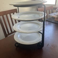 $80, 4 Tier Serving Platter with Movable Display Stand 