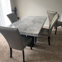 Marble Dining room Table set 