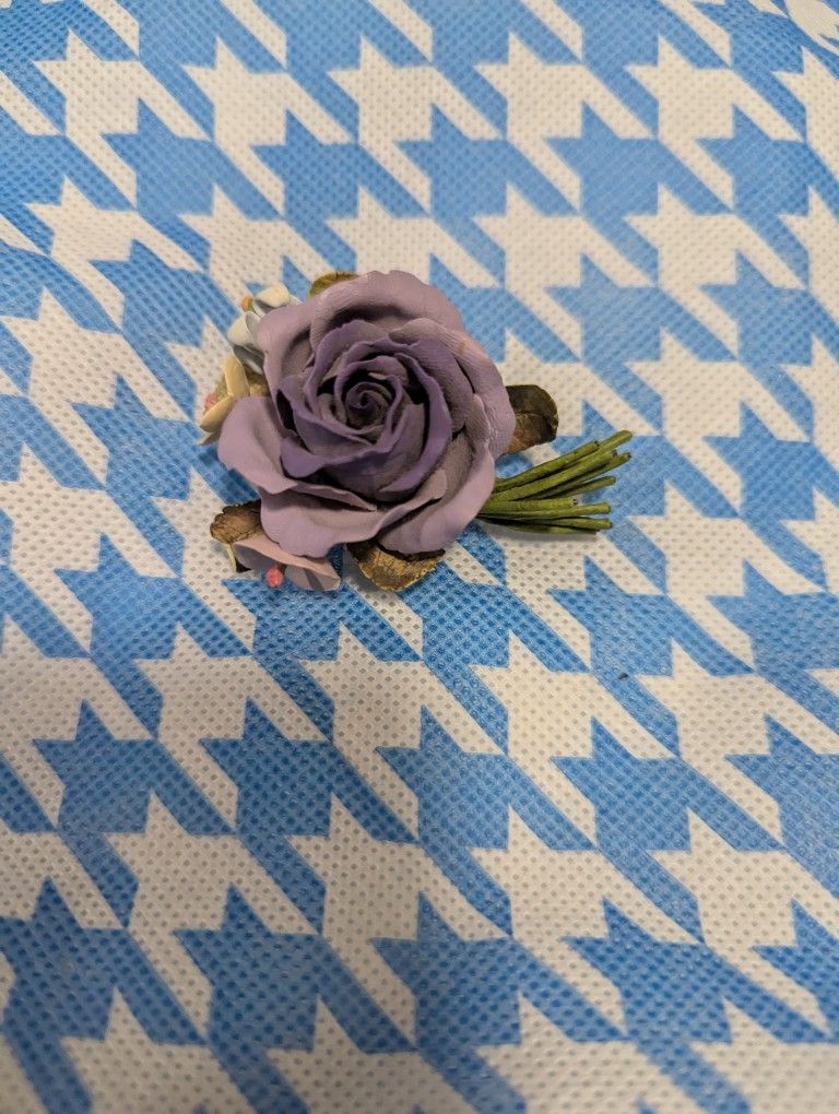 Purple Rose Brooch