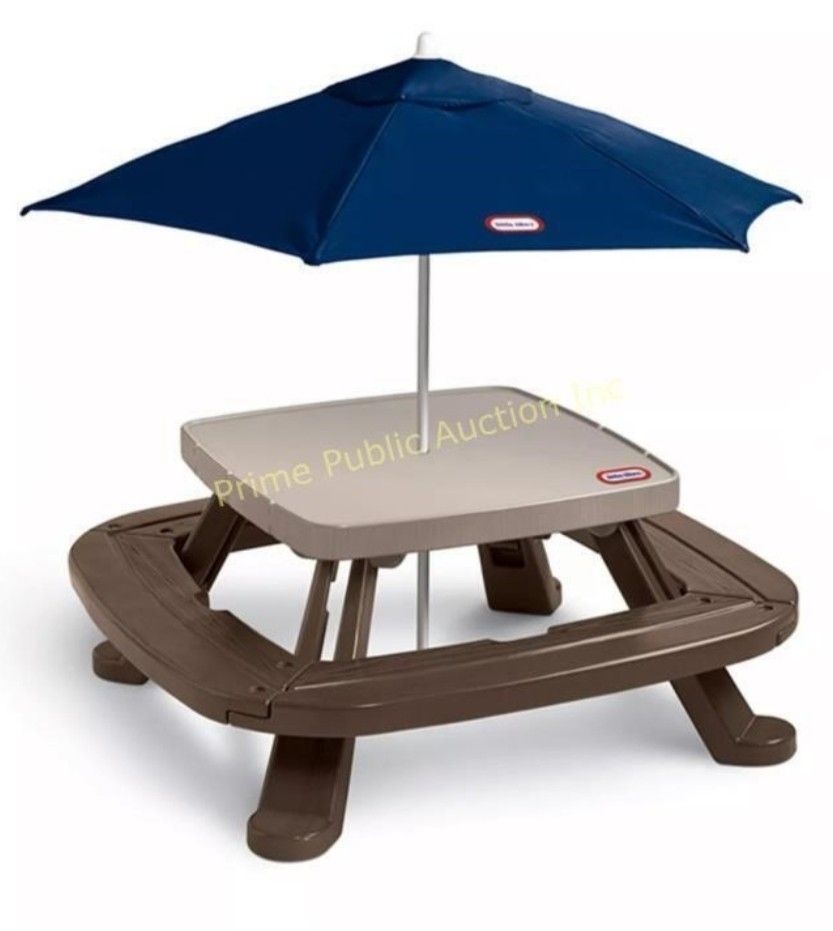 Little Tikes Fold 'n Store Picnic Table with Market Umbrella