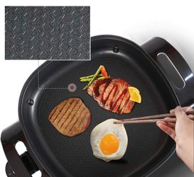 Electric Skillet, Roast, Fry and Steam,Heat Resistant Handles ,12 Deep  Dish Nonstick Frying Pan with Tempered Glass Lid ,1360W Electric Griddle,Black  for Sale in Bakersfield, CA - OfferUp