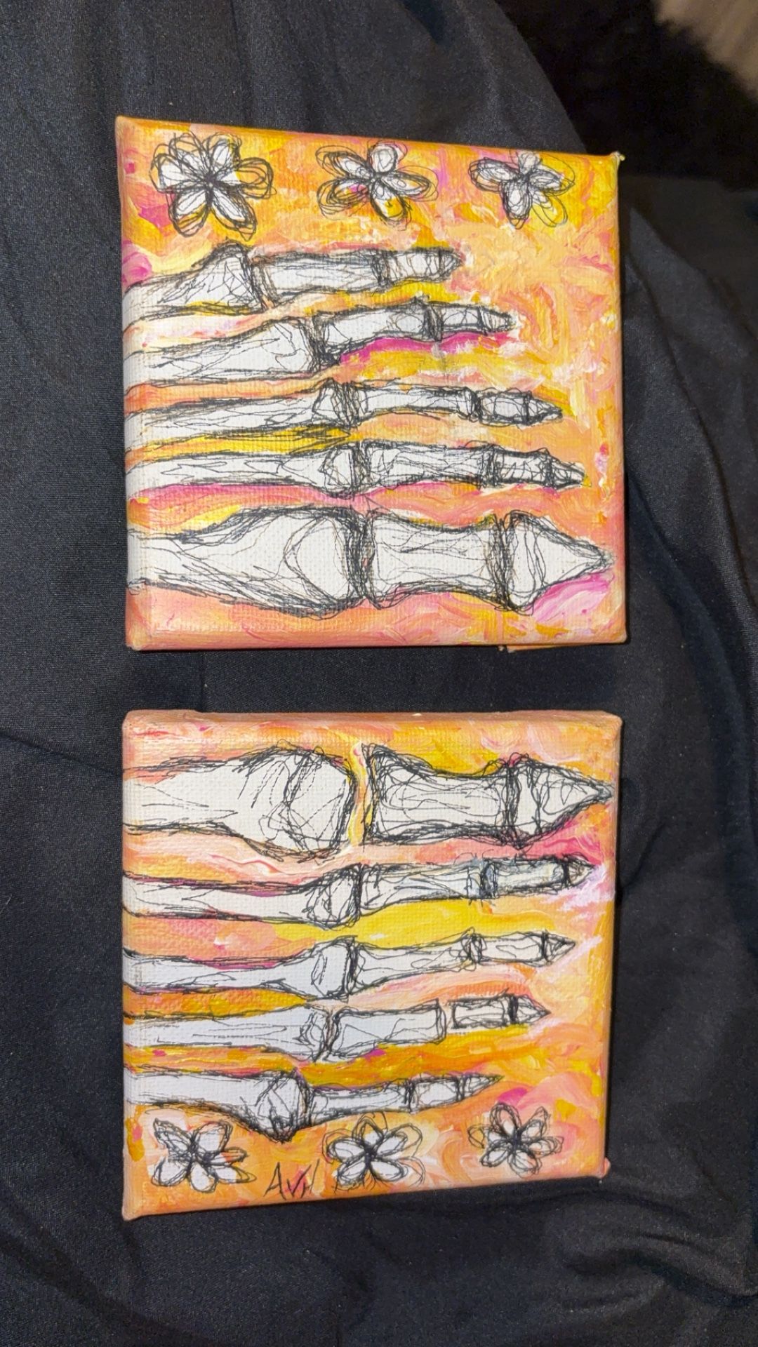 Tiny Skull Feet Painting