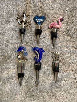 Set of 19 Novelty Wine Bottle Stoppers