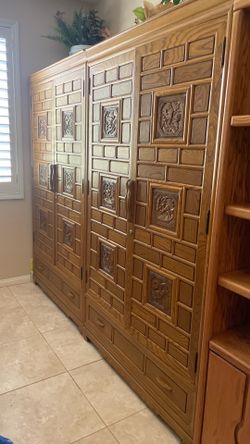 Hand carved cabinets