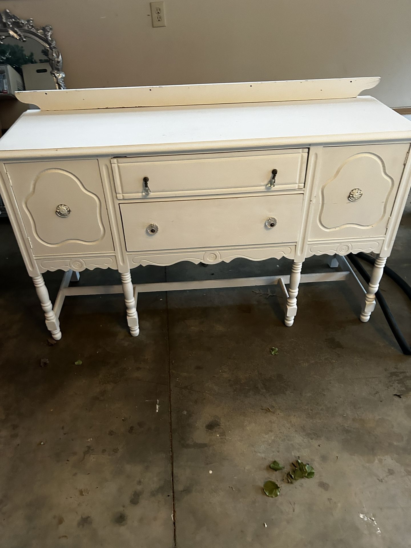 Antique White Buffet Table