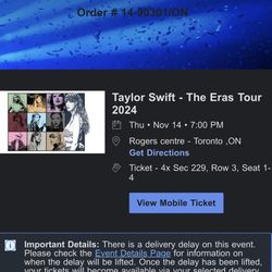 Concert Ticket For Tylor Swift 