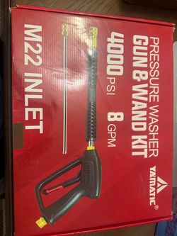 Pressure washer gun and hose