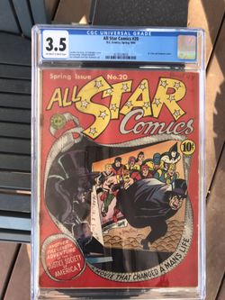 All Star Comics #20 (1944) CGC 3.5 — Joe Gallagher Movie Cover; Dr. Fate