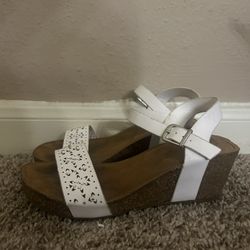 White Wedge Sandals