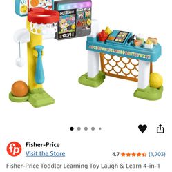 Fisher-Price Toddler Learning Toy Laugh & Learn 4-in-1 Game Experience Sports Activity Center with Smart Stages for Infants Ages 9+ Months​