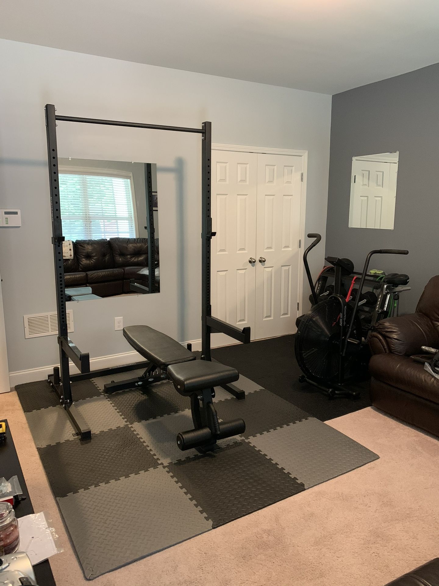 Home Gym Pkg with Squat Rack, Bench, Safeties & More