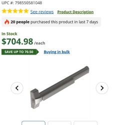 grade 1 fire rated rim exit device - satin chrome