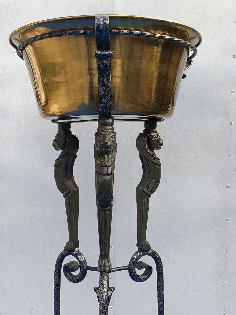 Unique ~ Wrought Iron and Brass Planter