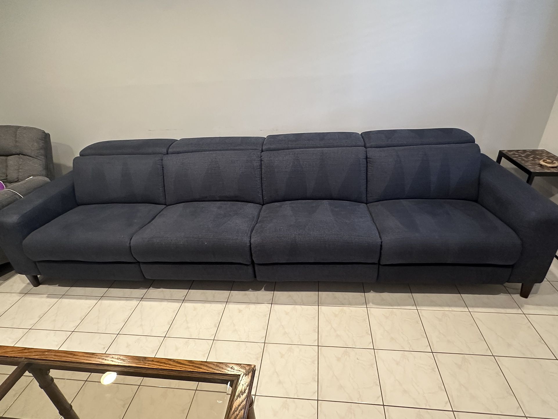 136" Reclining COUCH NAVY