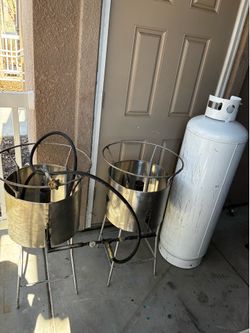 Double burner outdoor kitchen 100g propane tank