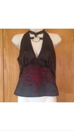 Harley Davidson NWT halter top black satin small