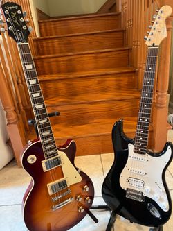 Fender MIM Stratocaster and Epiphone Les Paul Standard 50s (Mint)