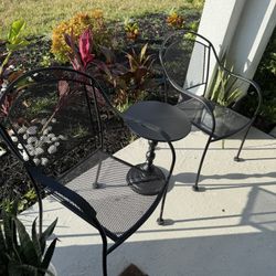 two chairs and table 