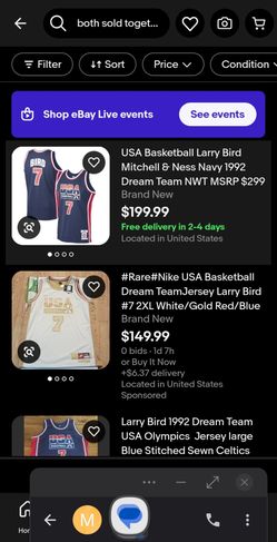 Larry Bird #7 USA Dream Team Basketball Jersey