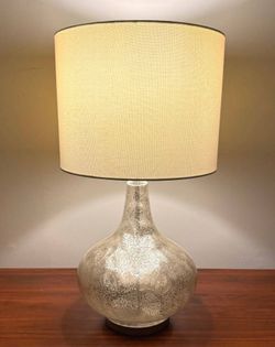 Mercury Glass Teardrop Gourd Shaped Accent Table Lamp