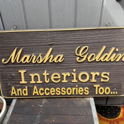 Vintage  Interiors Adverting Wood Plaque  For Hanging 