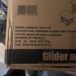 Never Opened Glider Chair W/ottoman