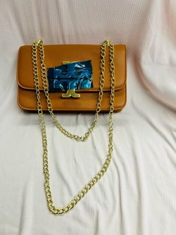 Tory Burch Tan Leather Chain Shoulder Bag