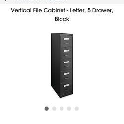 Black 5-Drawer Metal Filing Cabinet / Storage - Moving Sale!