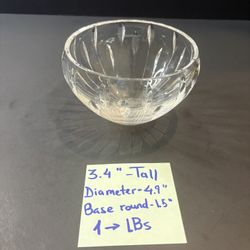 Vintage Hand Cut Lead Crystal Open Sugar Bowl Small Round Candy Dish - AS IS