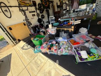 Yarn lots  bunk of yarn craft things very cheap