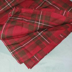 Red Plaid Wool Fabric